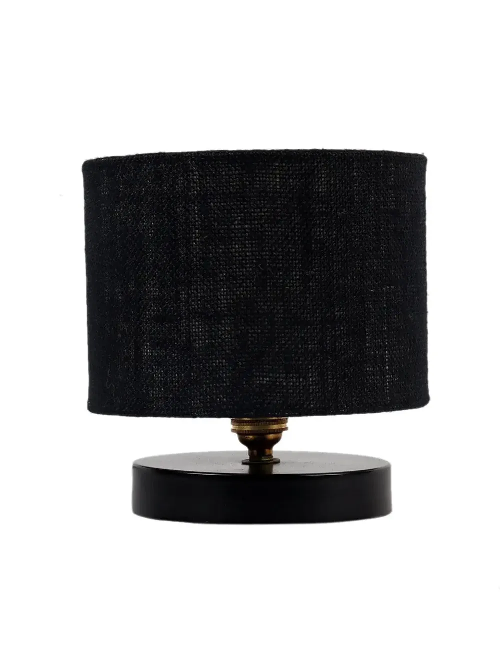 Black Jute Table Lamp with Iron Base