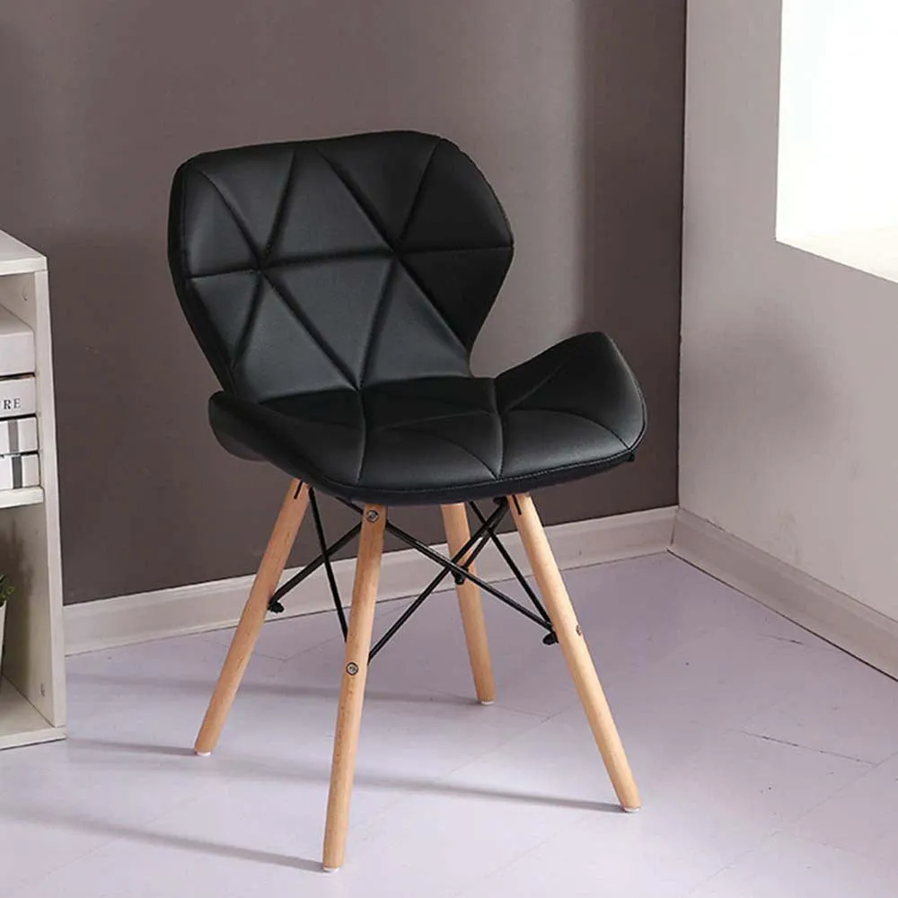 Black Leatherette Contemporary Accent Chair Pack Of 1 & 2