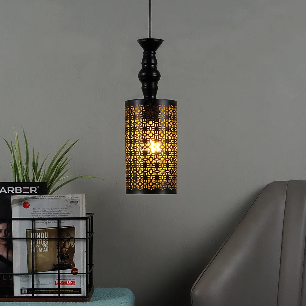Black Metal Cut-Out Hanging Light