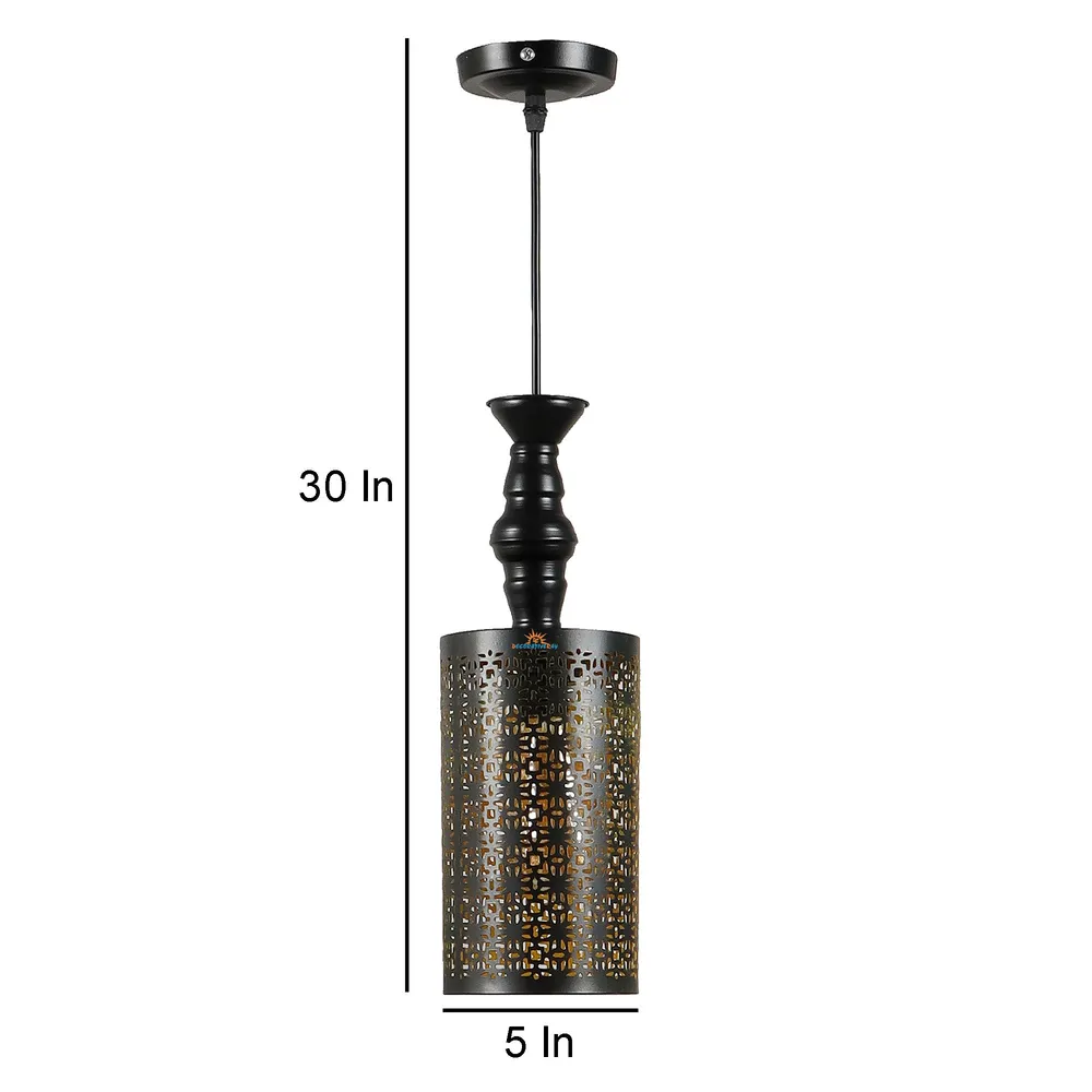 Black Metal Cut-Out Hanging Light