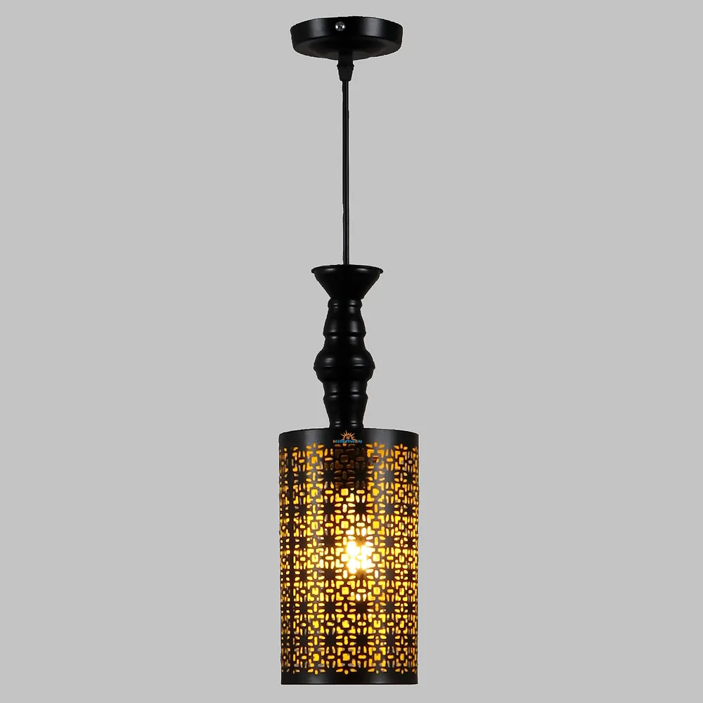 Black Metal Cut-Out Hanging Light