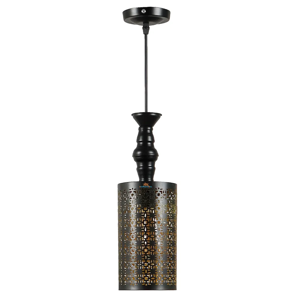 Black Metal Cut-Out Hanging Light