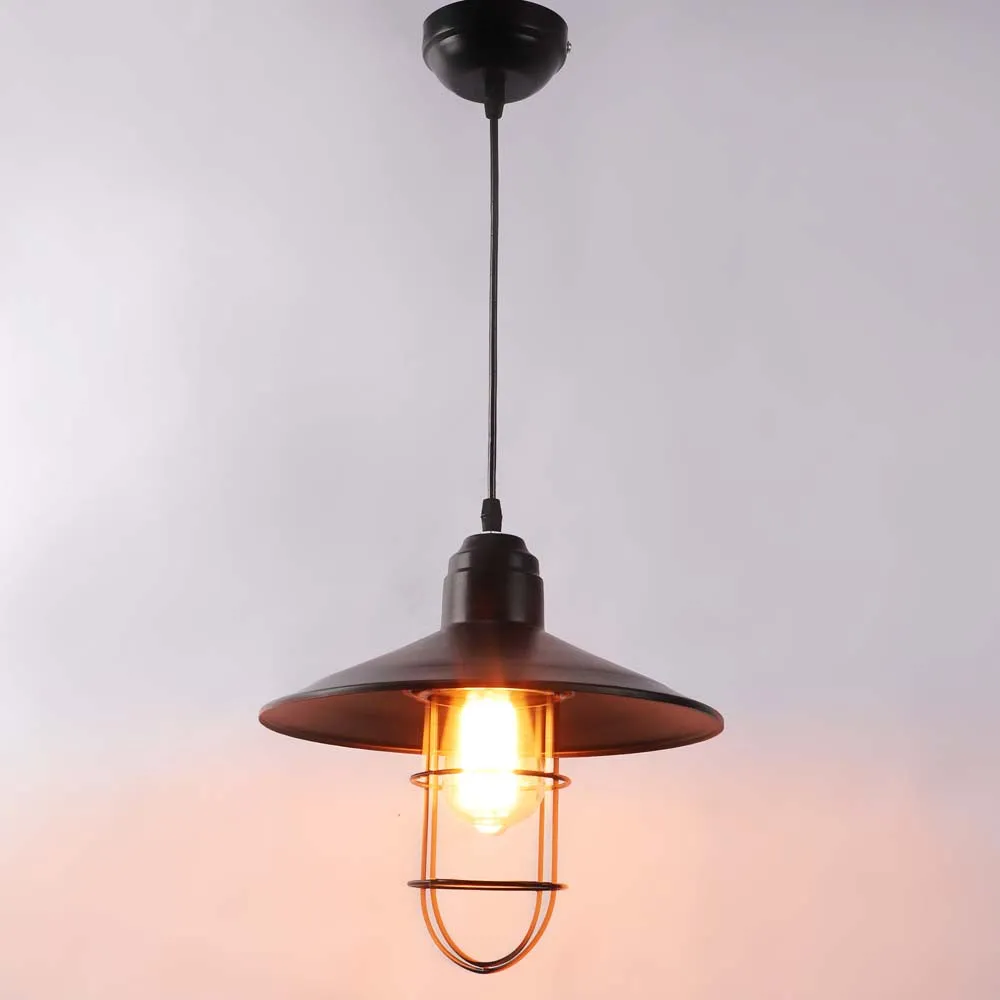 Black Metal Focus Single Hanging Light