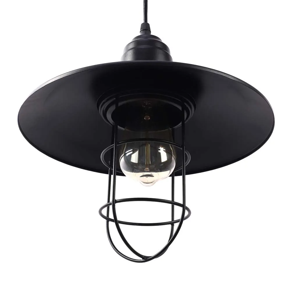 Black Metal Focus Single Hanging Light