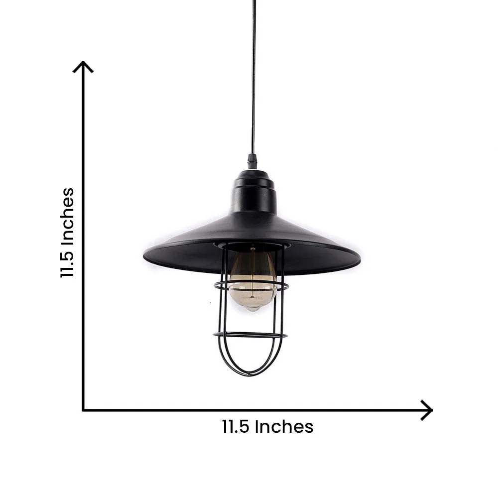 Black Metal Focus Single Hanging Light