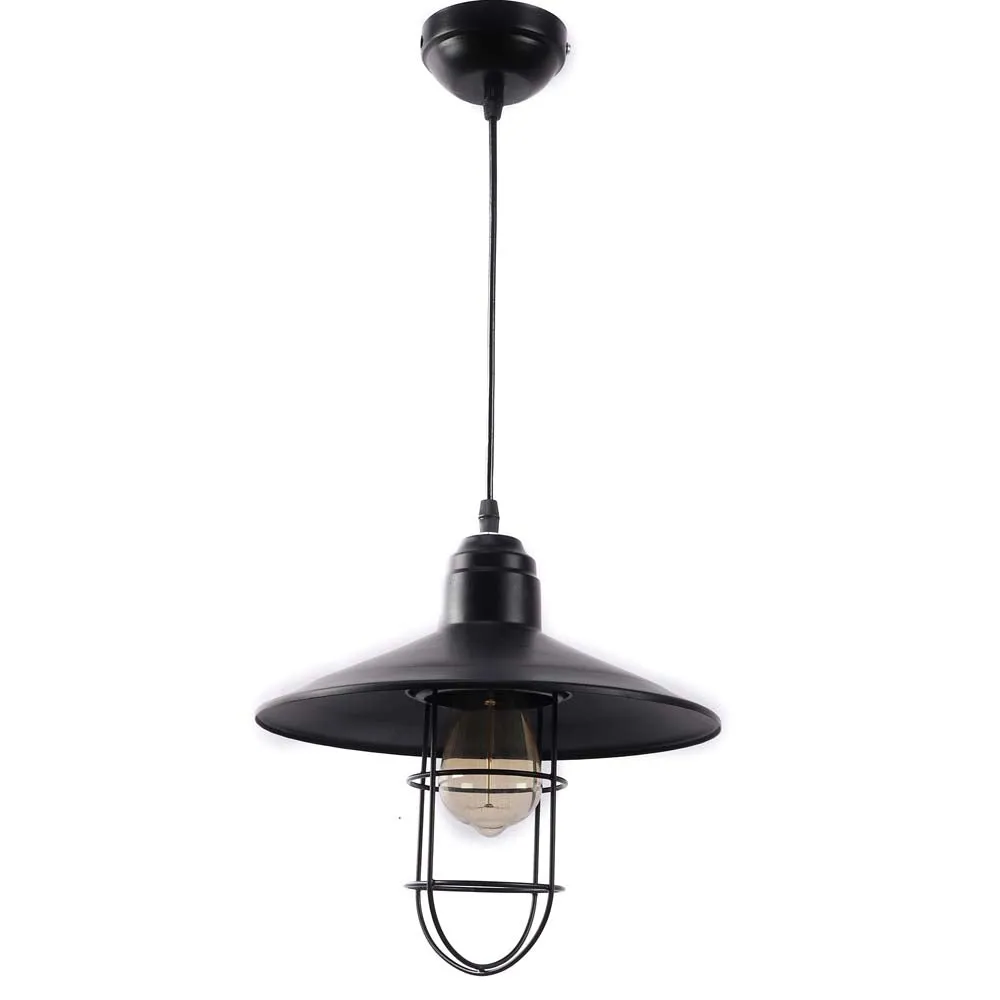 Black Metal Focus Single Hanging Light