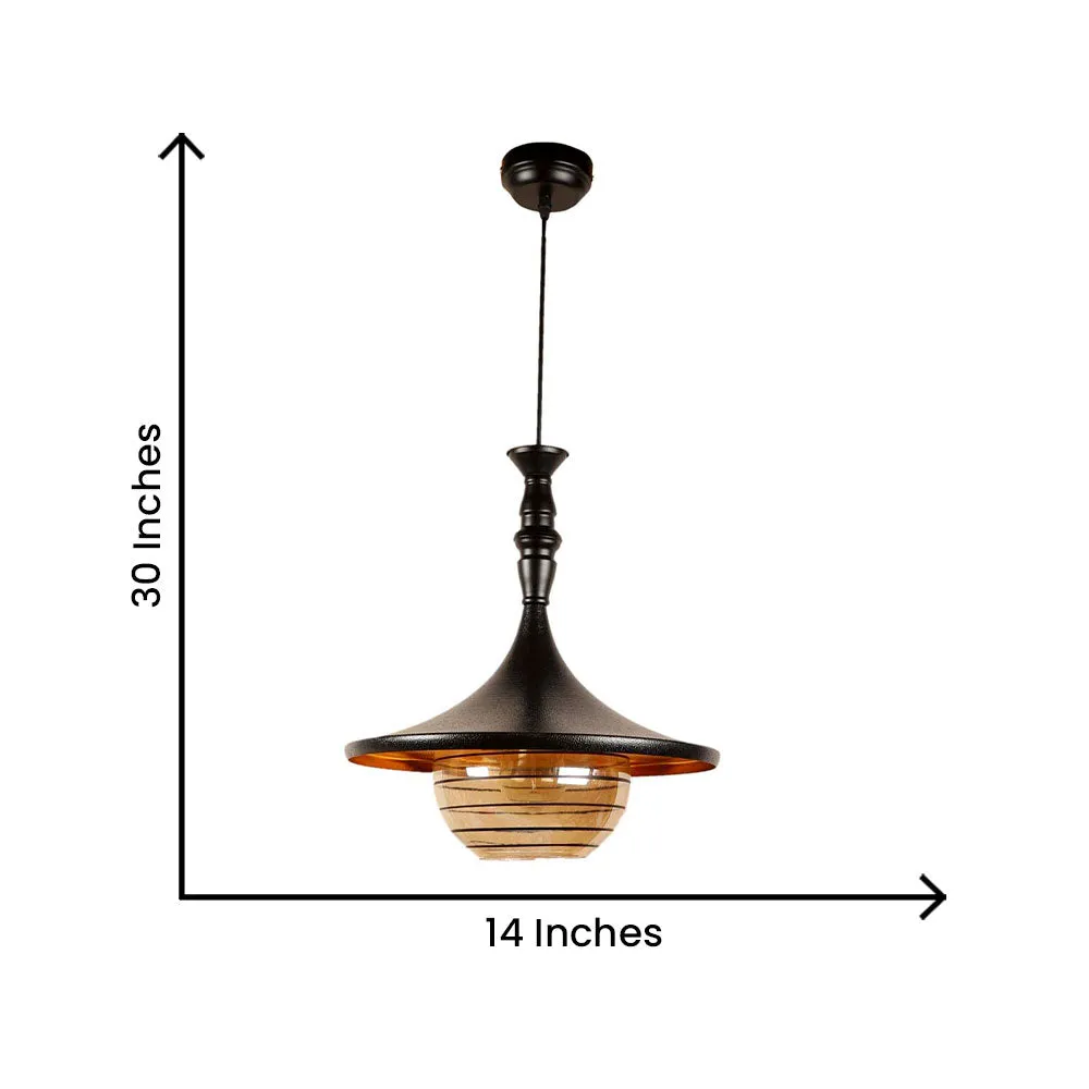 Black Metal Shaded Standard Ceiling Light