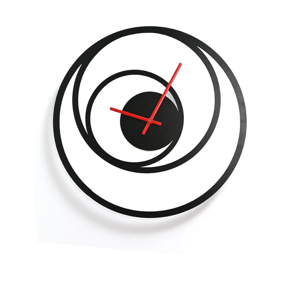 Black Metal Spiral Chic Wall Clock