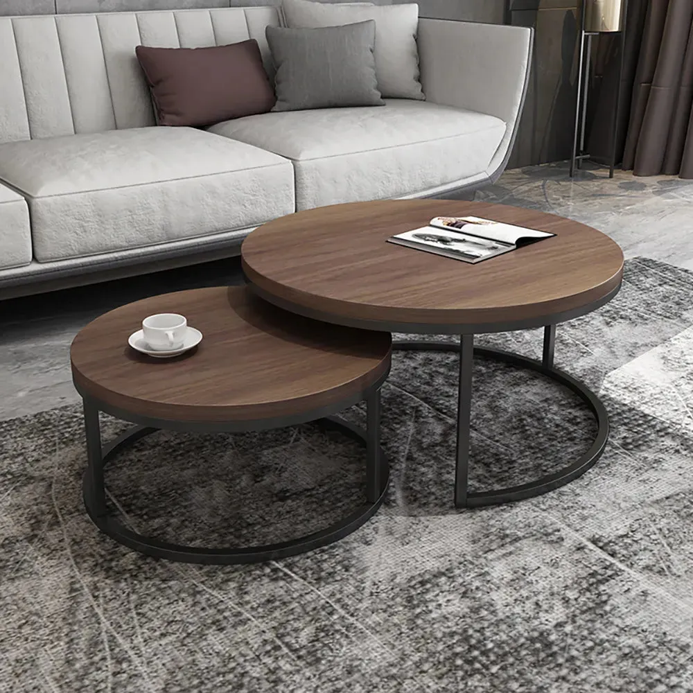 Black Metallic Nesting Center Tables In Chocolate Hue