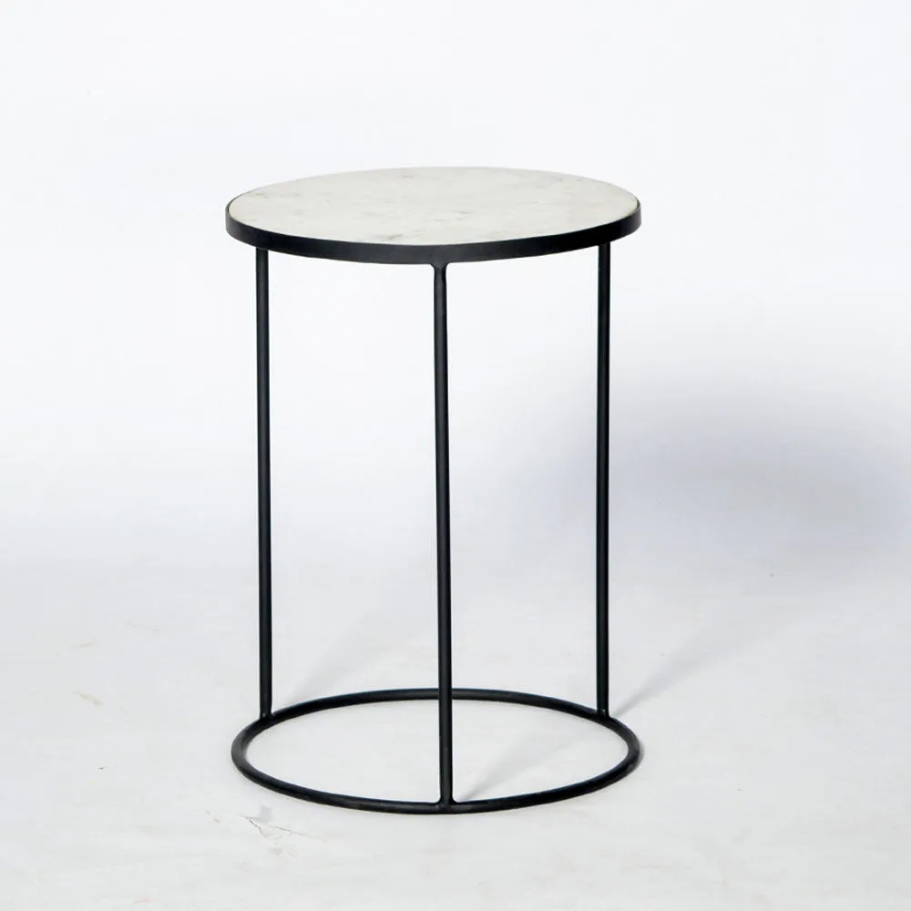 Black Shine Minimalist Metal Side Table