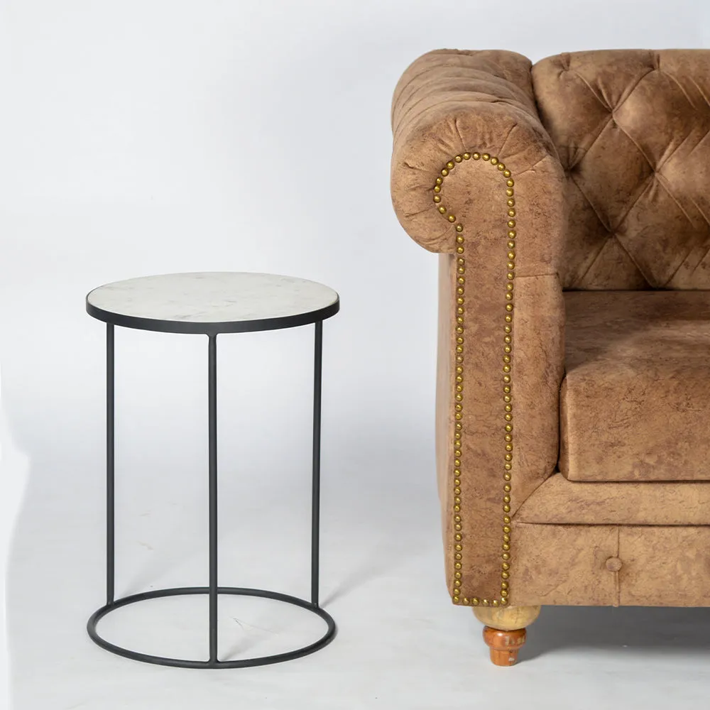 Black Shine Minimalist Metal Side Table