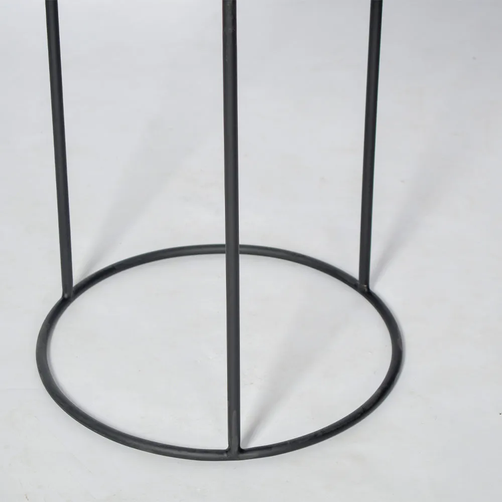 Black Shine Minimalist Metal Side Table