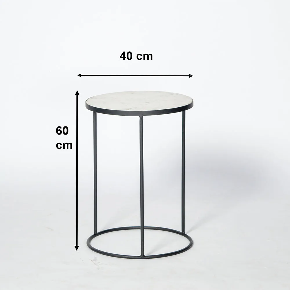 Black Shine Minimalist Metal Side Table