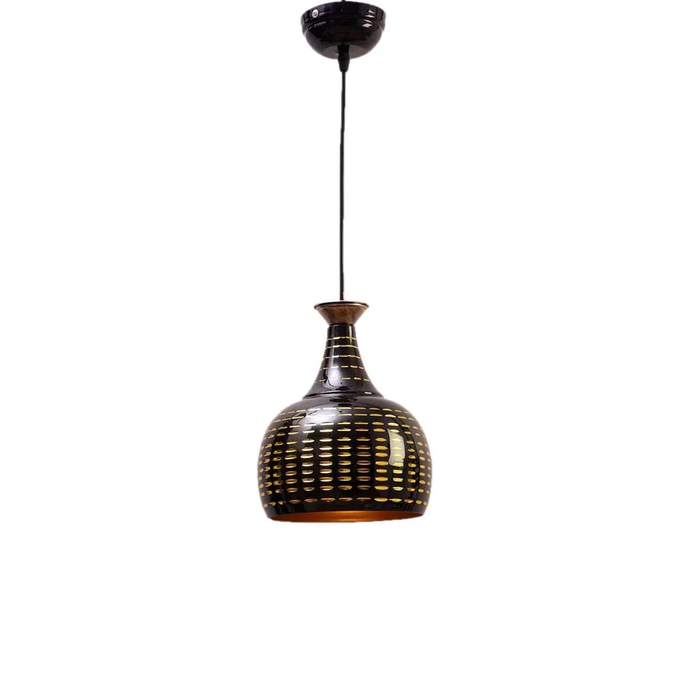 Black Textured Contemporary Single Hanging Light