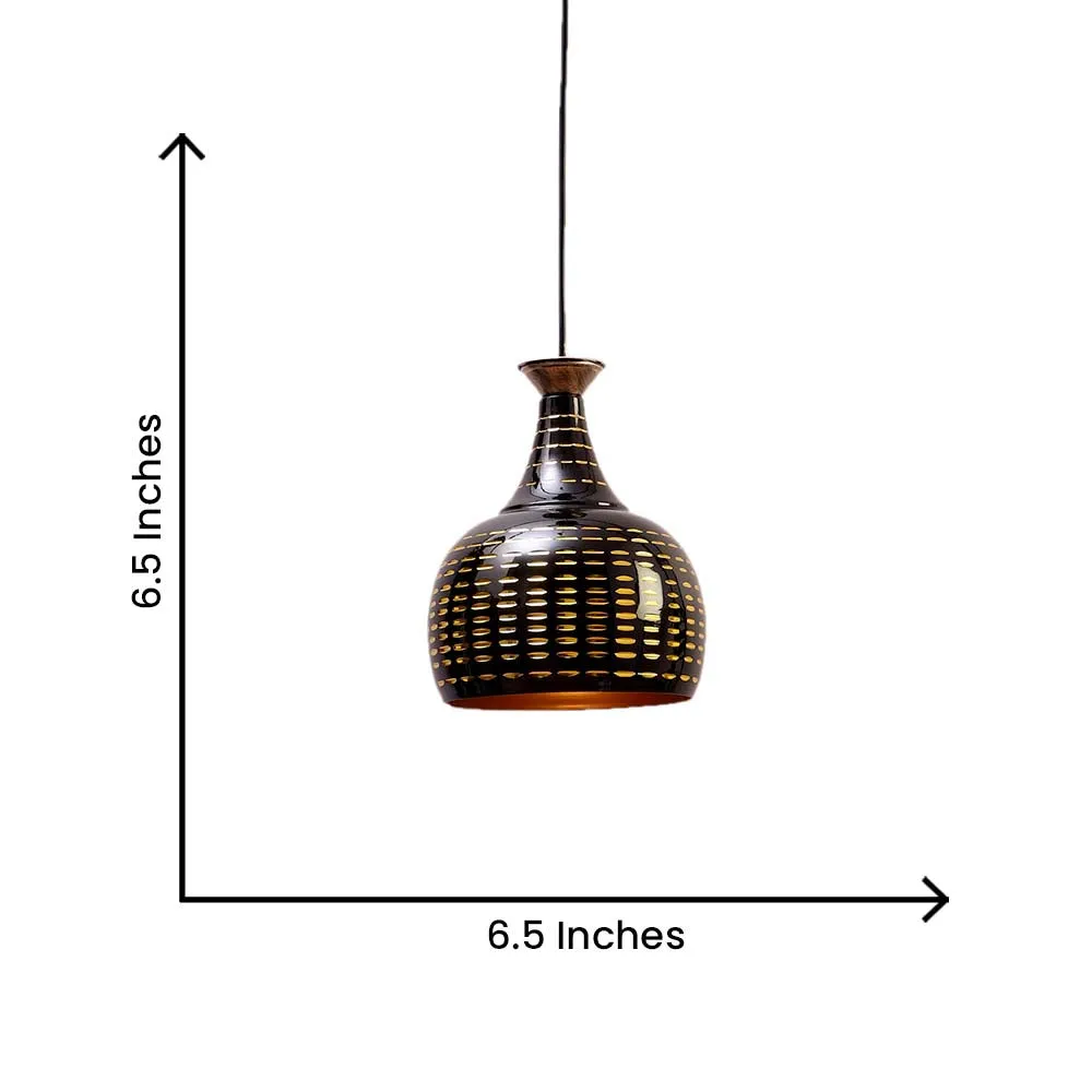 Black Textured Contemporary Single Hanging Light