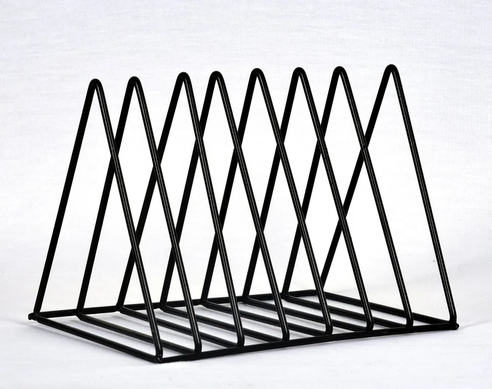 Black Triangular Metal Book Organizer