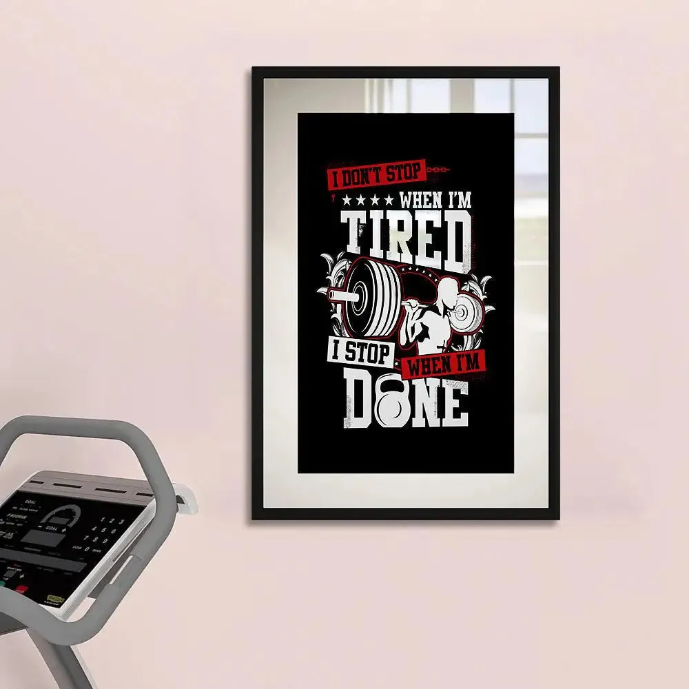 Black Typographic Motivational Framed Art Gym Wall Decor