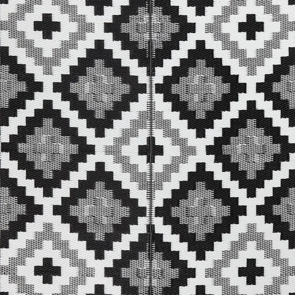 Black & White Aztec Pattern Big Floor Mat