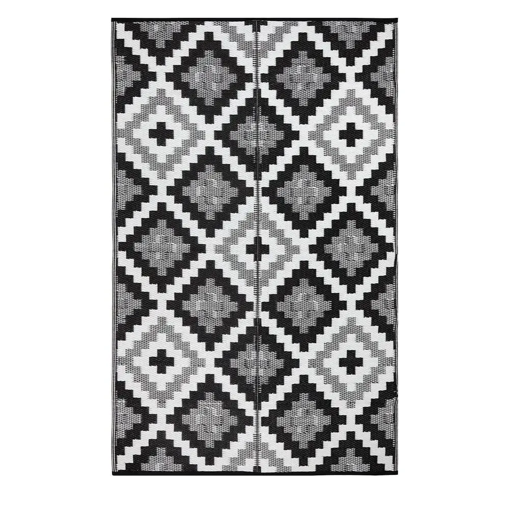 Black & White Aztec Pattern Big Floor Mat