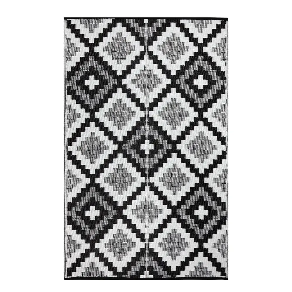 Black & White Aztec Pattern Big Floor Mat