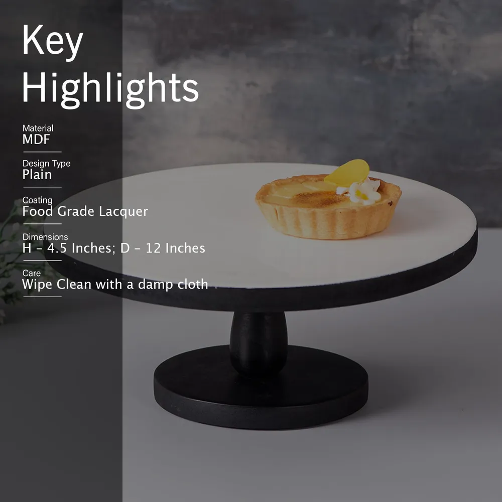 Black & White Classic MDF Cake Stand