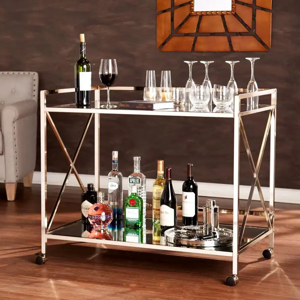 Black & White Classic Metal Bar Trolley
