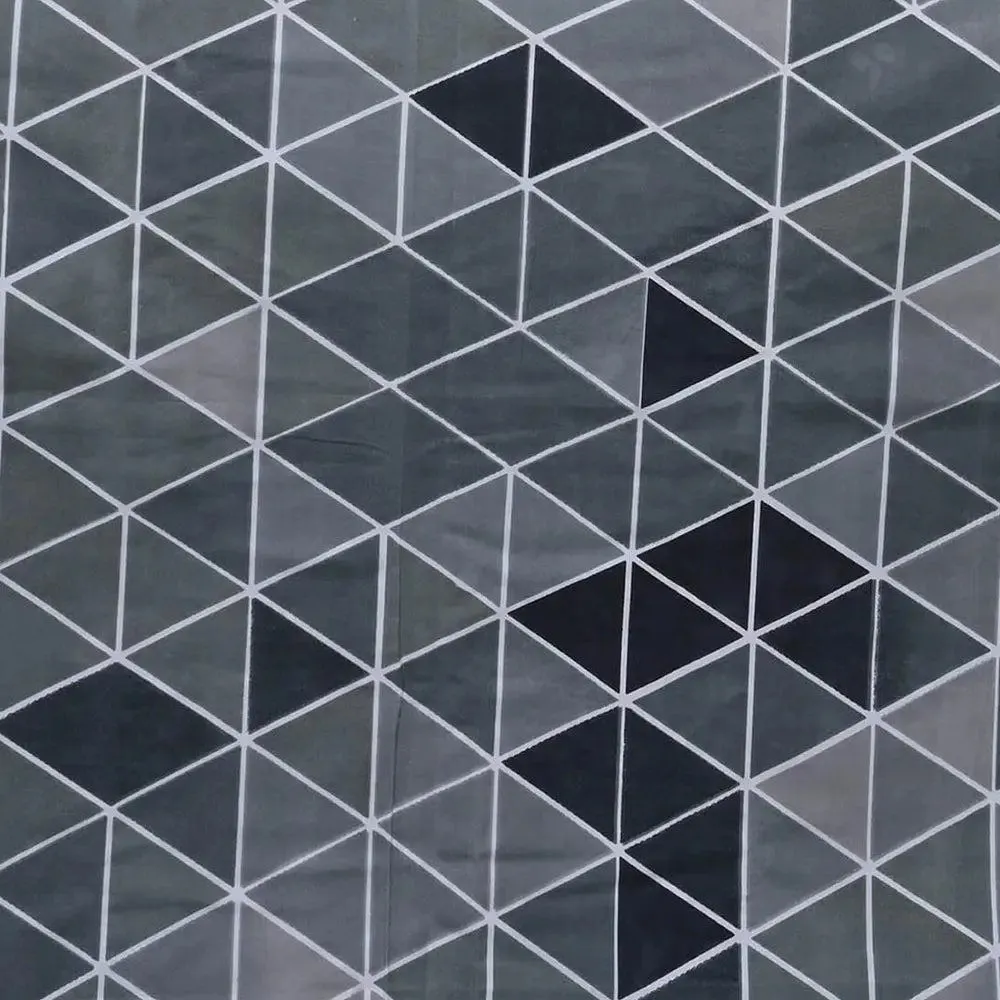 Black & White Geometric Printed Cotton Double Bedsheet With 2 Pillow Covers