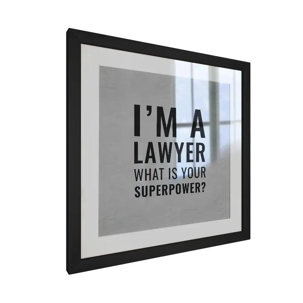 Black & White Lawyer Quote Framed Wall Art