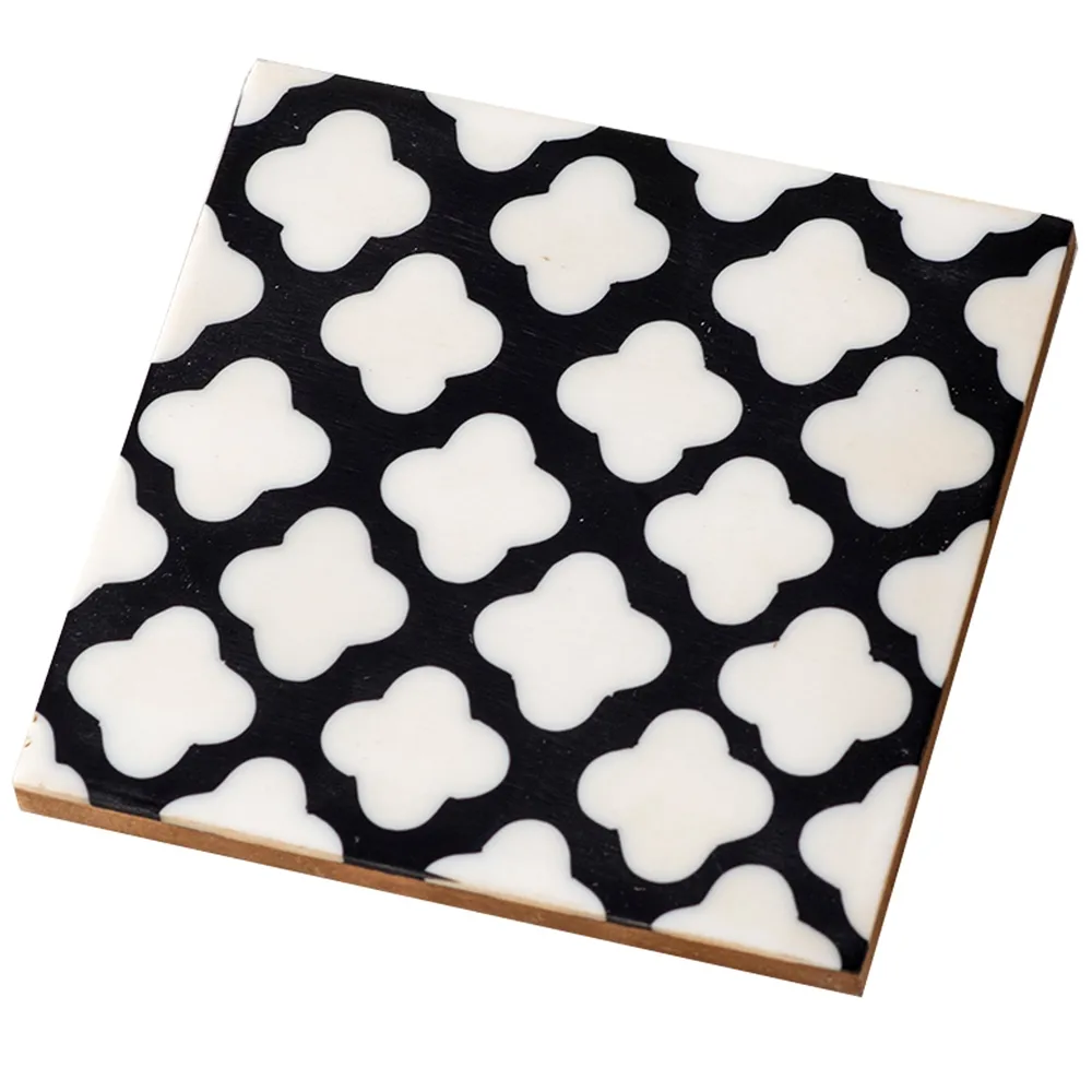 Black & White Patterned Resin Coasters Set Of 4