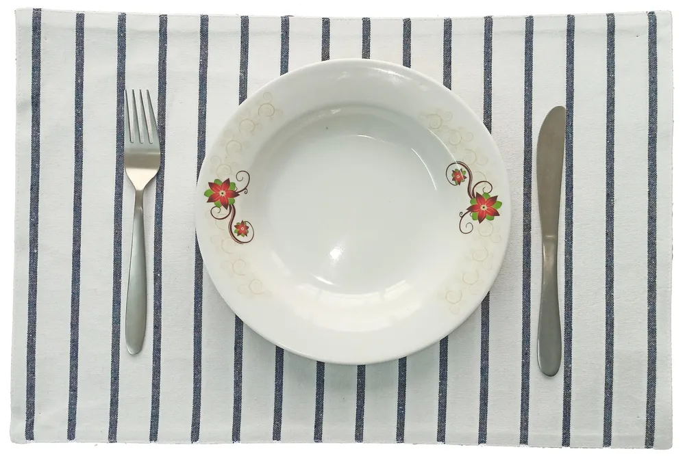 Black & White Striped Premium Cotton Placemats Set Of 6