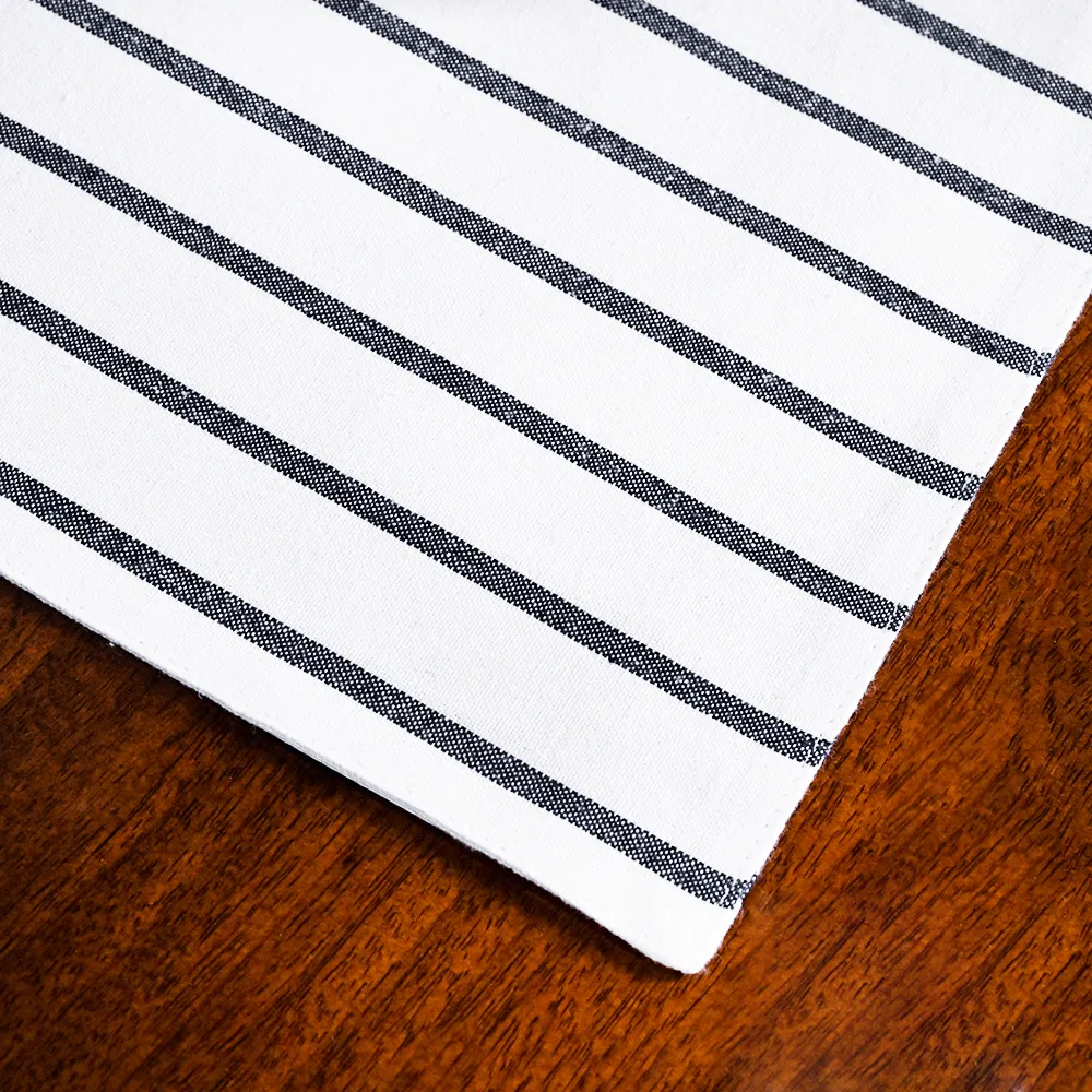 Black & White Striped Premium Cotton Placemats Set Of 6