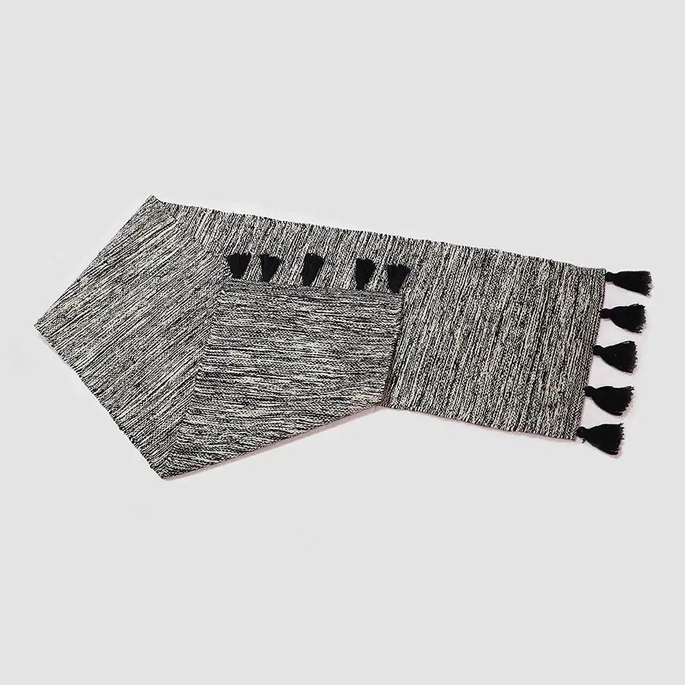 Black & White Tie Dye Cotton Table Runner
