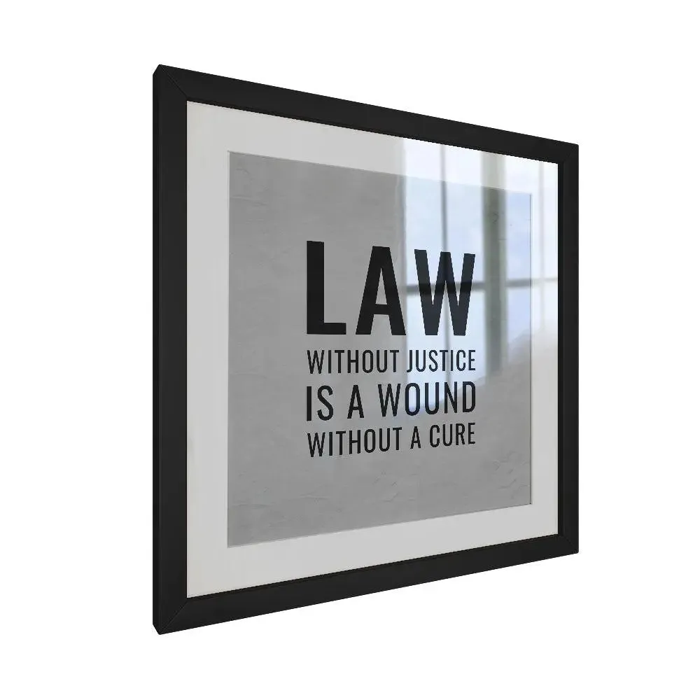 Black & White Typographic Framed Art for Lawyer's Office