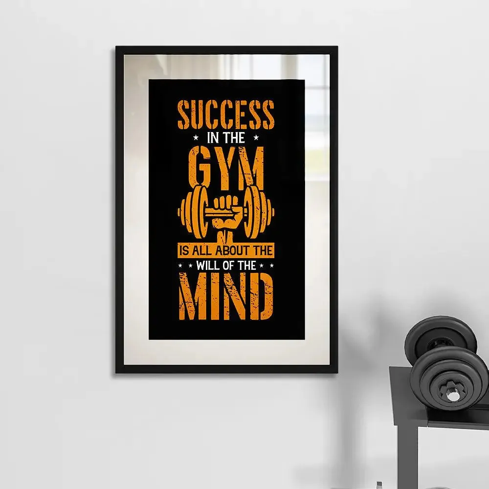 Black & Yellow Typographic Gym Wall Decor Wooden Artpiece