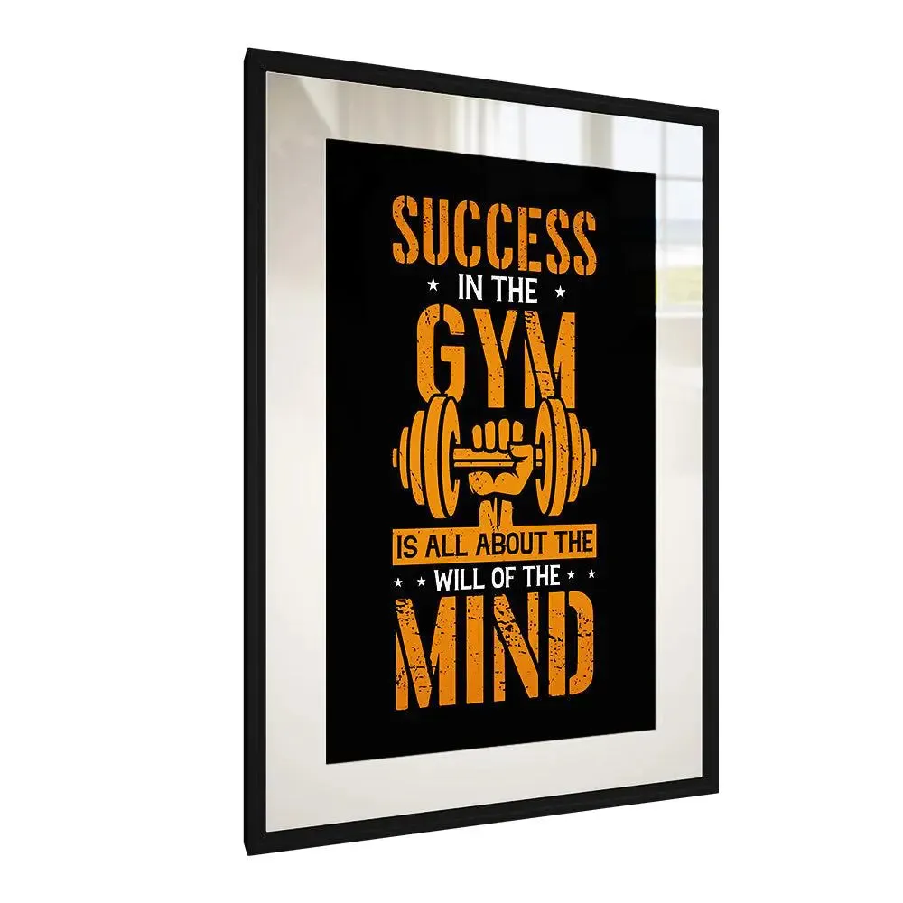 Black & Yellow Typographic Gym Wall Decor Wooden Artpiece