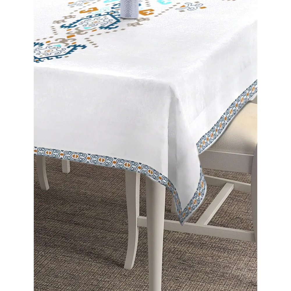Blanc9 Ink Blue & Yellow Ethnic Motif Designer Tablecloth