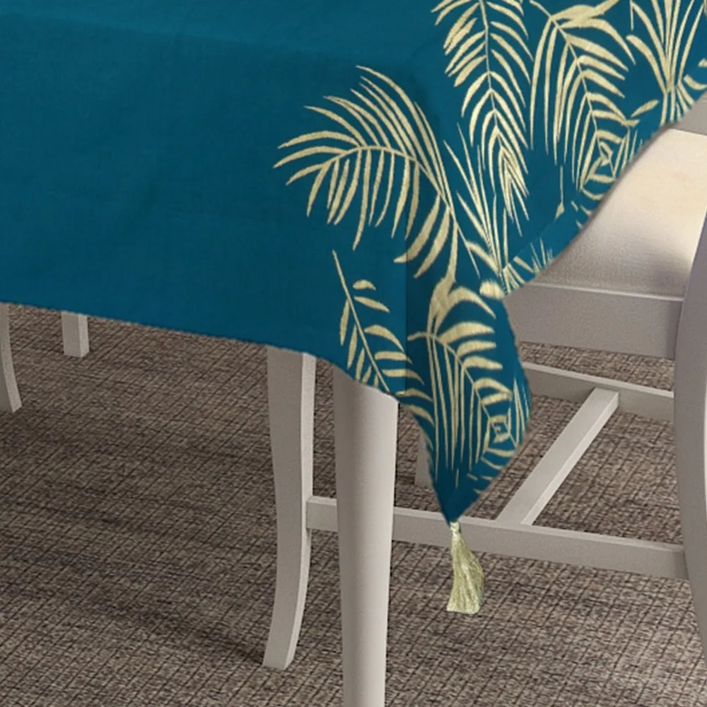 Blanc9 Peacock Blue Tropical Designer Tablecloth