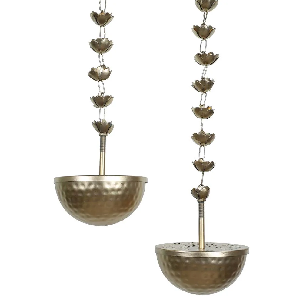 Blissful decor Hanging Decorative Metal Urli Bowl Set of 2