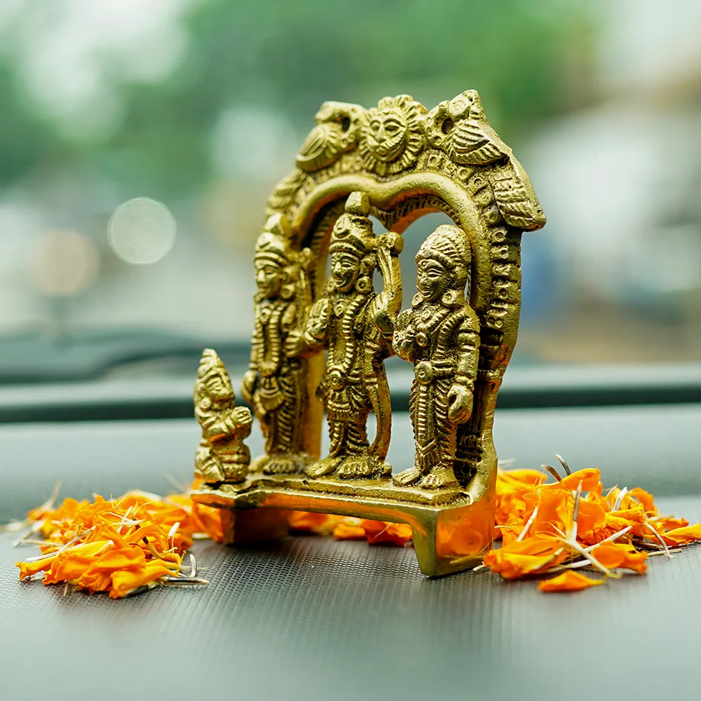 Blissful Ram Darbar Brass Finish Handmade Idol Set Of 1