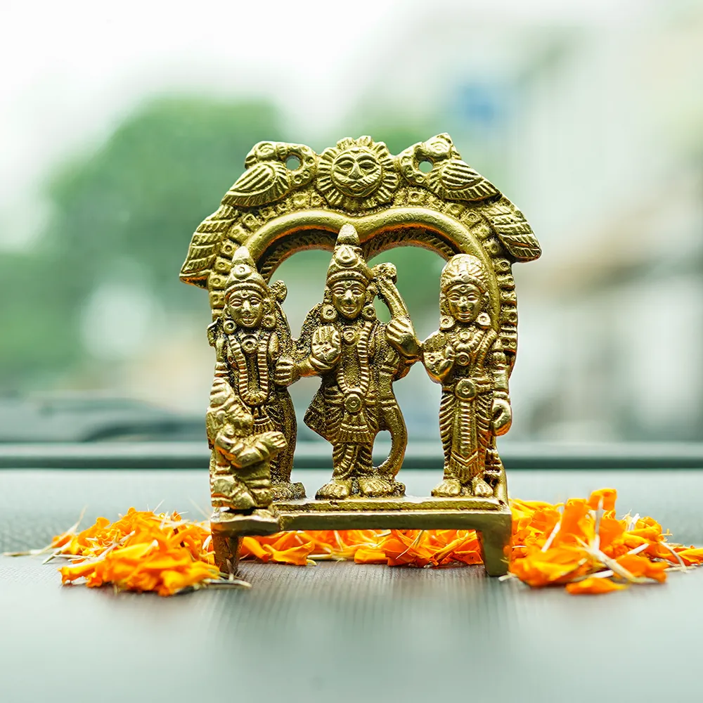 Blissful Ram Darbar Brass Finish Handmade Idol Set Of 1