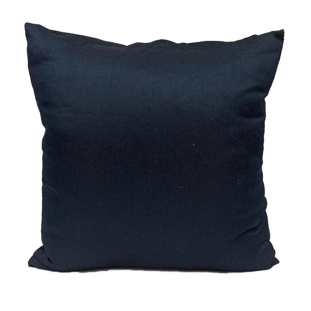 Blue Bead Embroidery Poly Dupion Cushion Cover