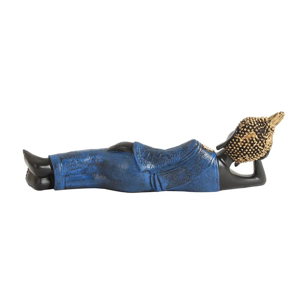 Blue & Black Sleeping Buddha Decorative Showpiece