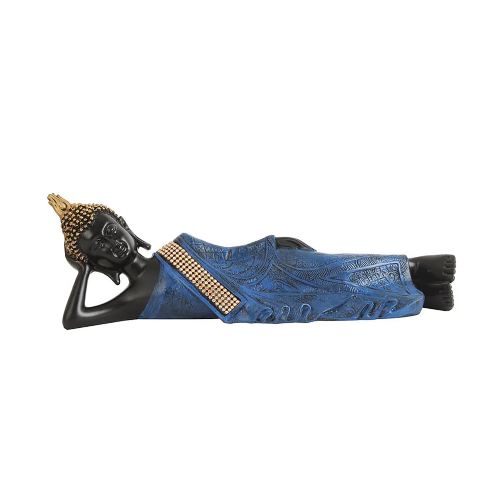Blue & Black Sleeping Buddha Decorative Showpiece