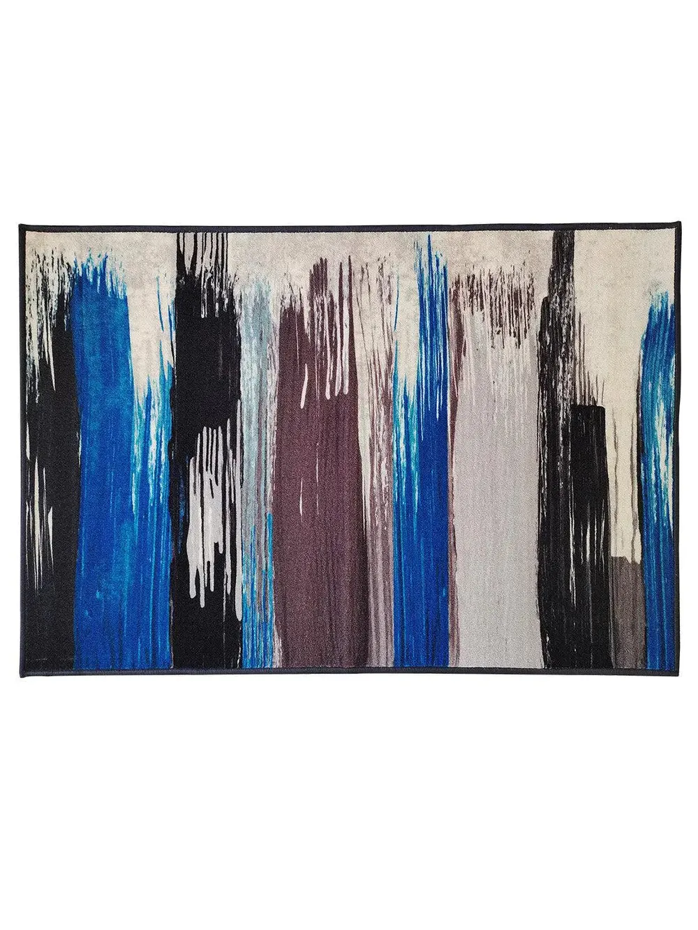 Blue & Black Splash Modern Printed Premium Area Carpet ( 3 ft x5 ft & 4 ft x 6 ft ) 3X5 ft