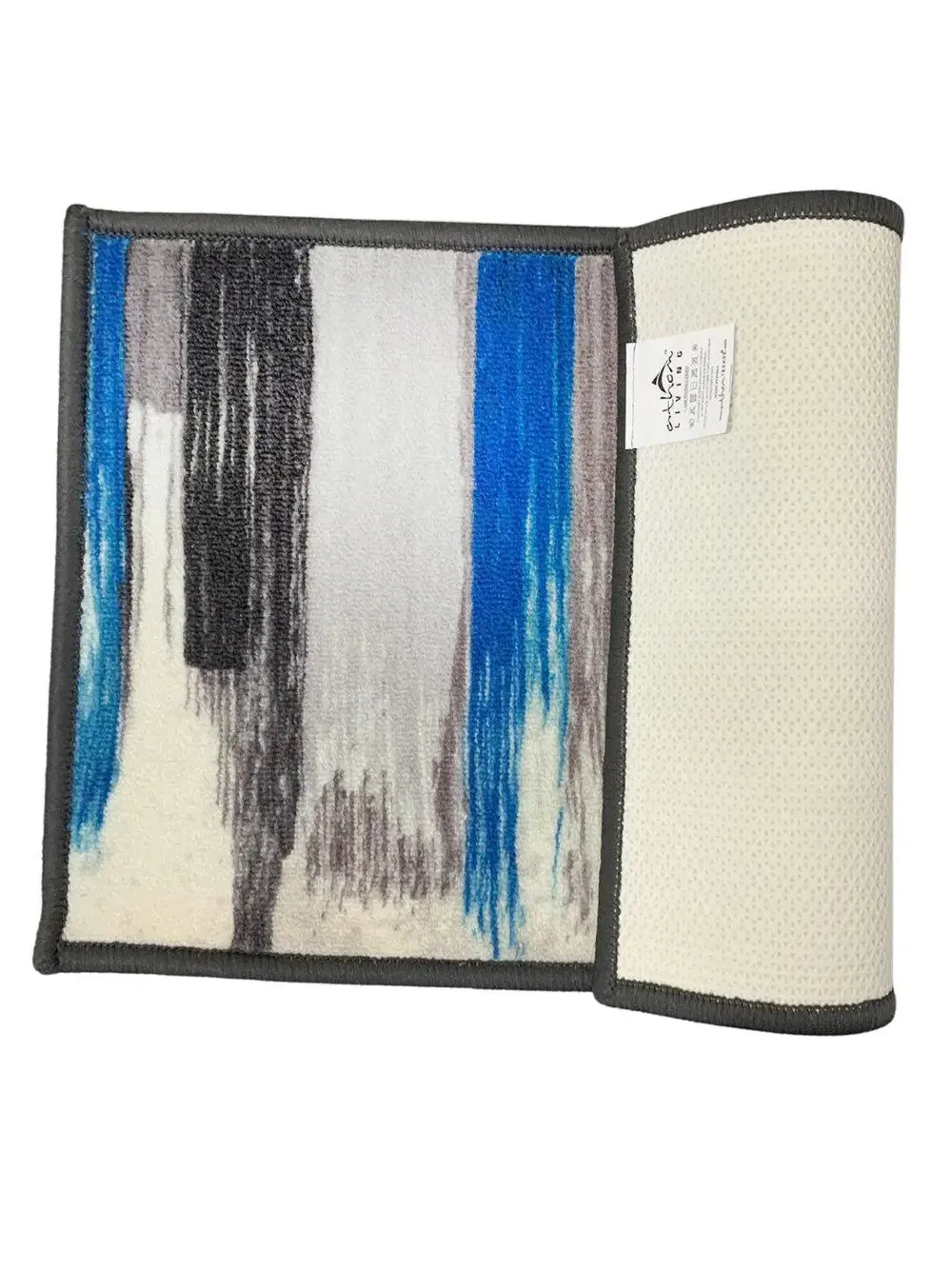 Blue & Black Splash Modern Printed Premium Doormat (14 X 22 )Inches Single Piece