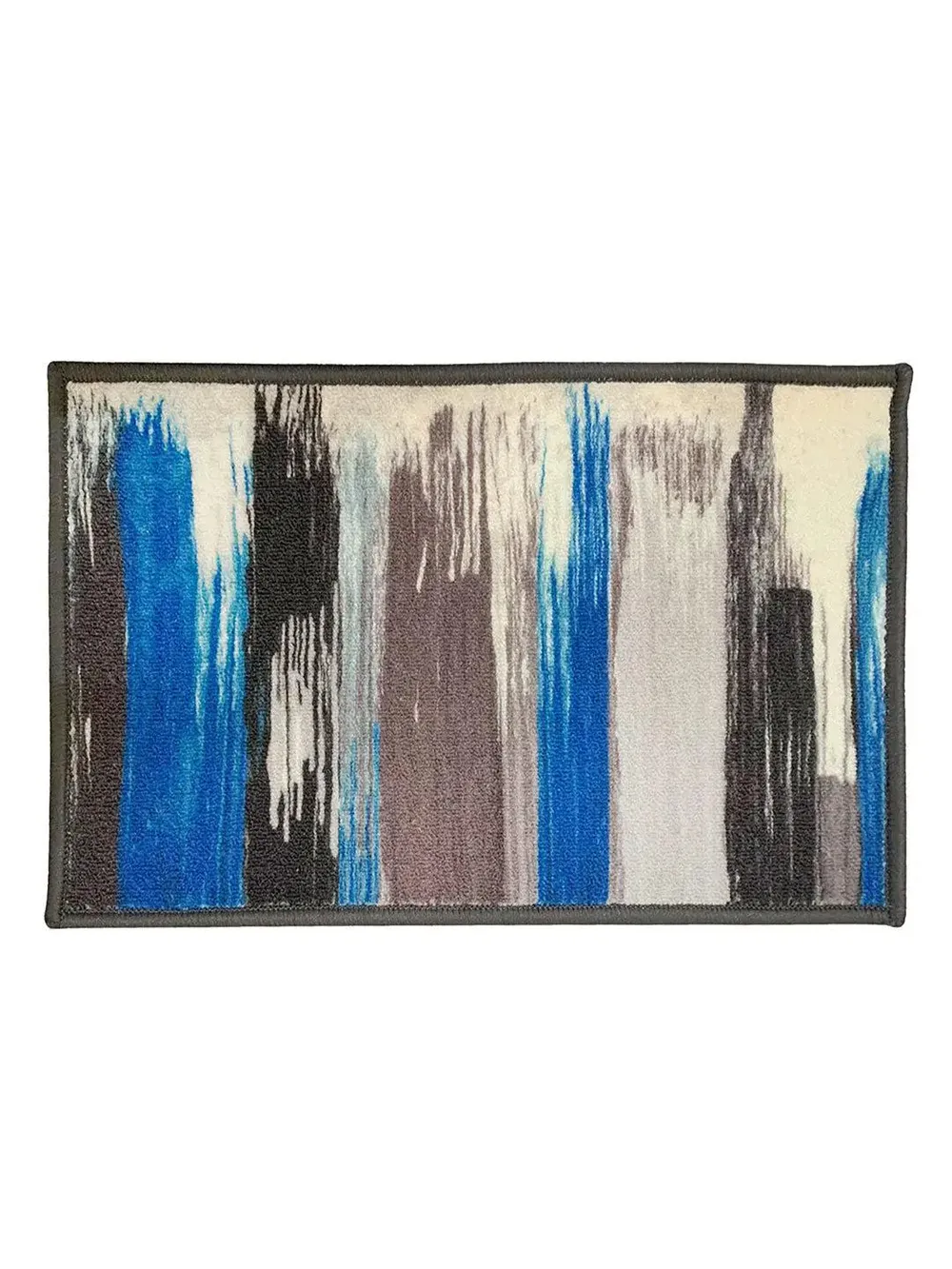 Blue & Black Splash Modern Printed Premium Doormat (14 X 22 )Inches Single Piece