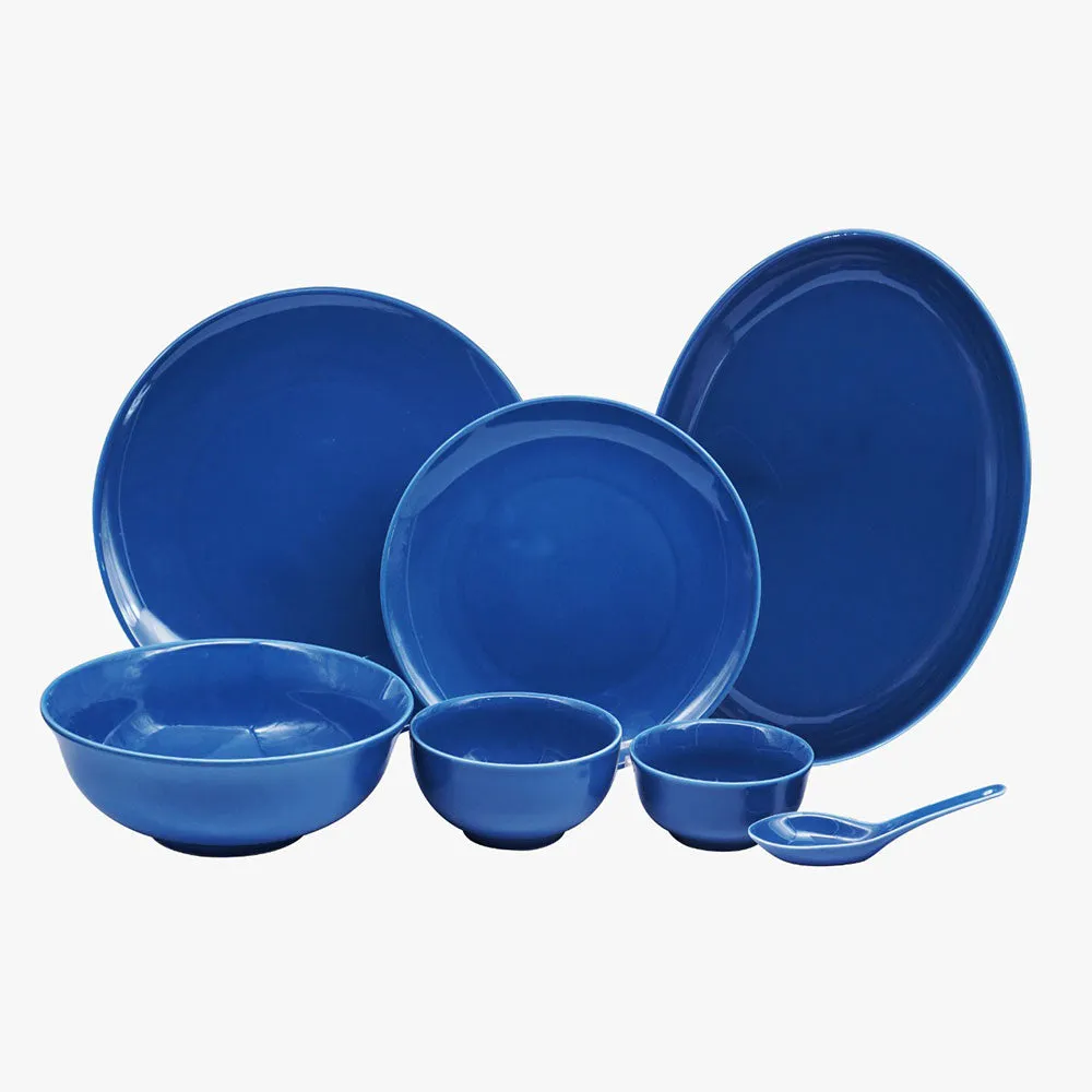 Blue Brown Porcelain Dinner Set Of 33