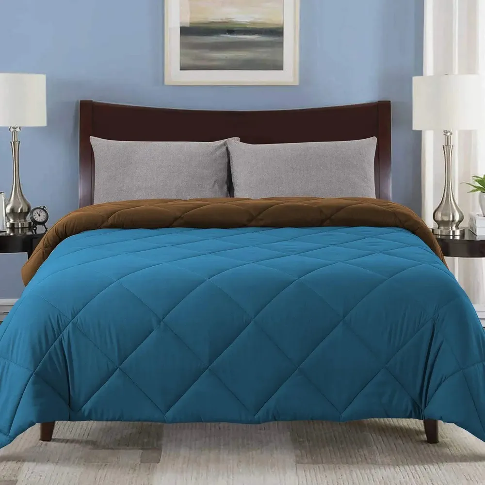 Blue & Brown Quilted Single Bed Comforter
