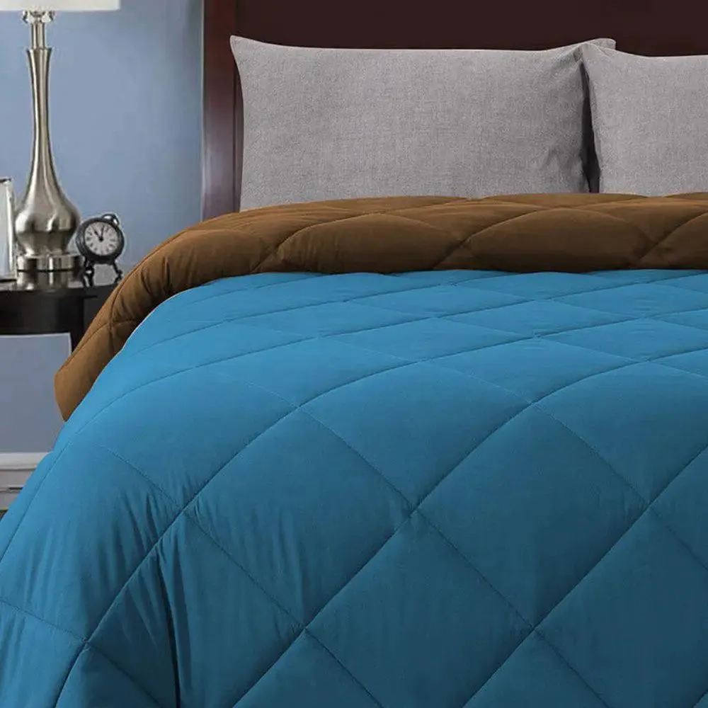 Blue & Brown Quilted Single Bed Comforter