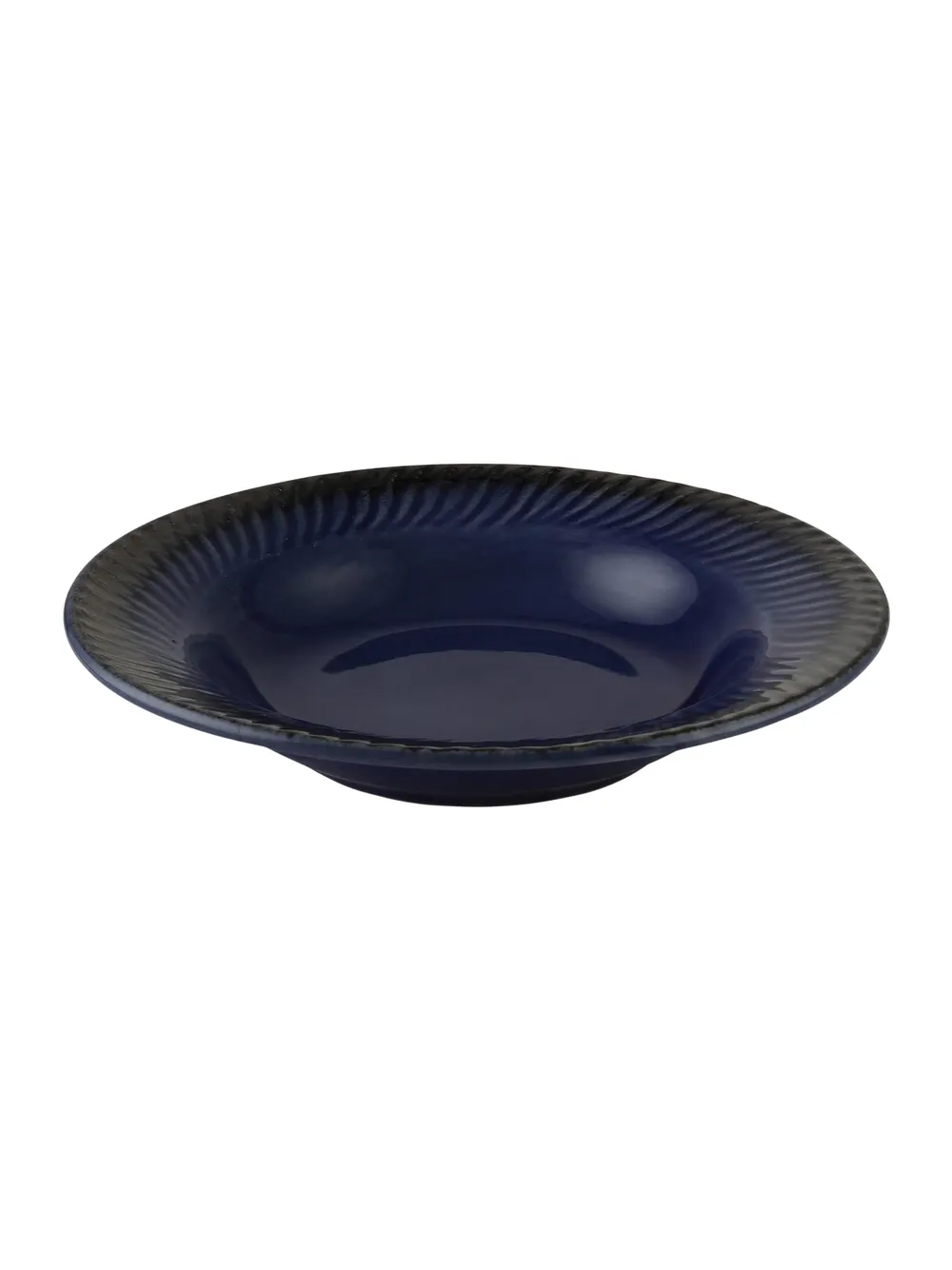 Blue Ceramic Hand-Painted Pasta Plate Set Of 2